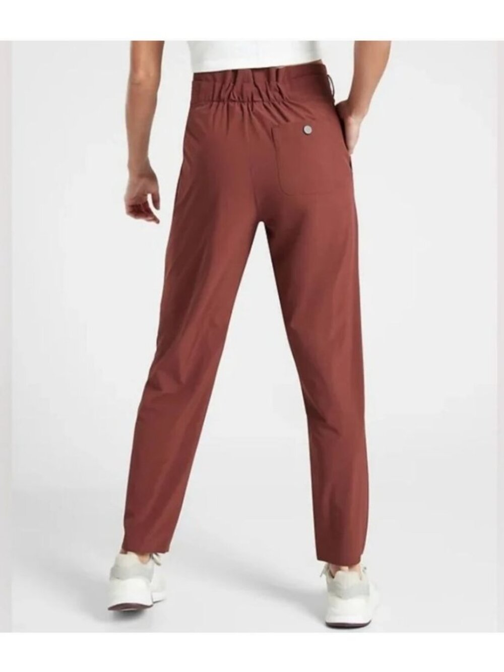 Athleta Skyline ll Paper Bag Waist Pants Cognac Brown Women's 6 - Picture 6 of 9
